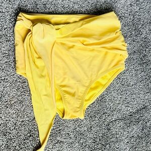 Kids Yellow One-Piece Swimsuit with Waist Tie